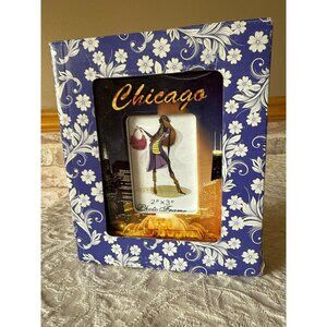 Chicago 2" x 3" Floral Photo Frame Illinois Tourist Keepsake